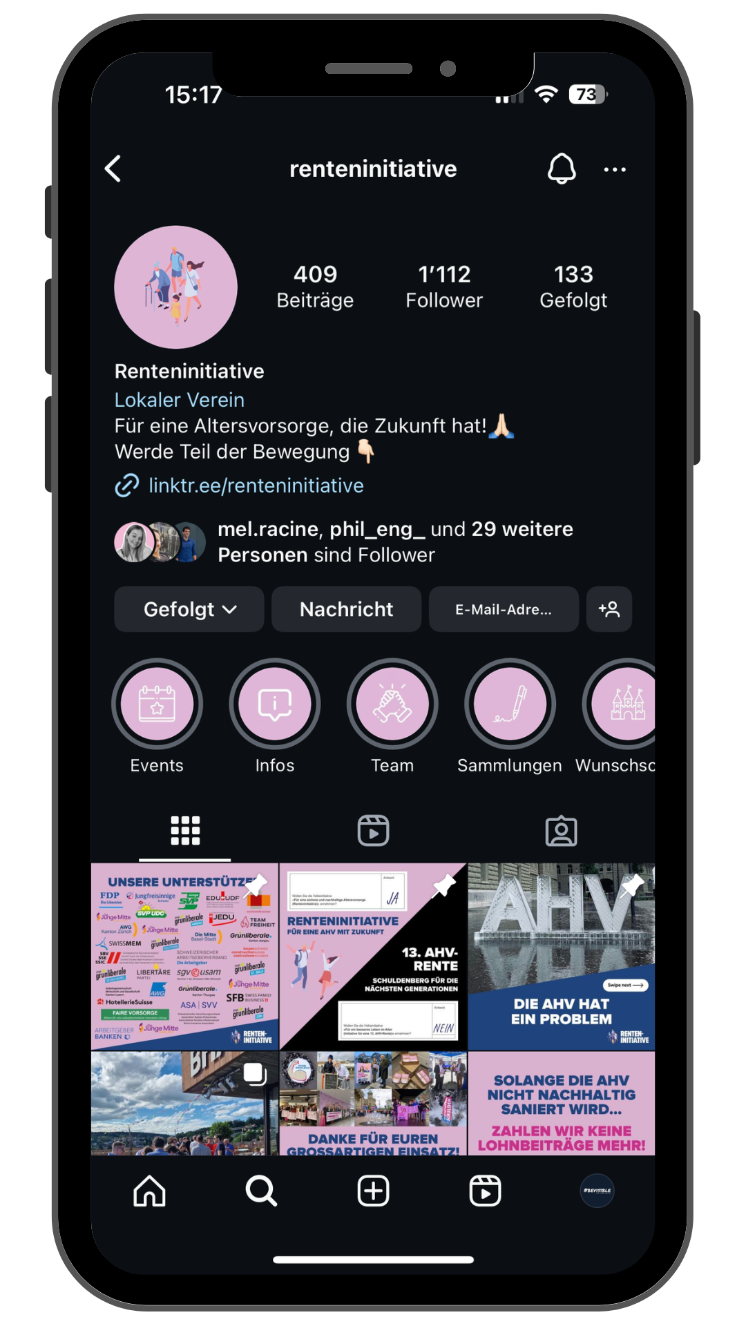 Screenshot Social Media Profil